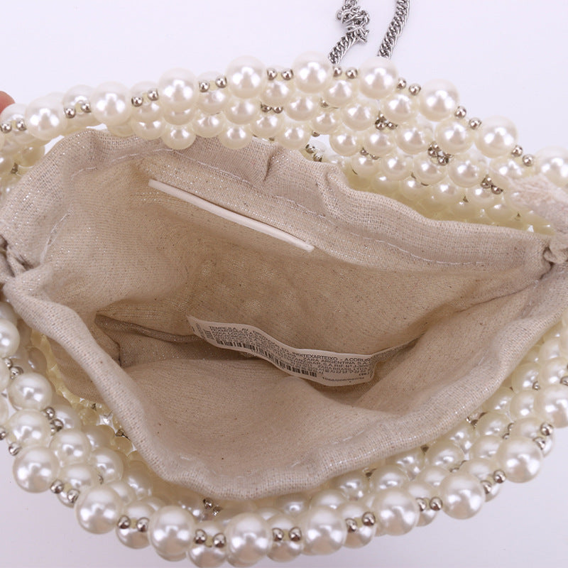 Elegant Pearl Beaded Crossbody Bag - DippedShop Wholesale - #6131