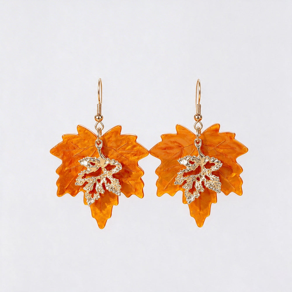 Maple Leaf Dangle Earrings - DippedShop Wholesale - #8435