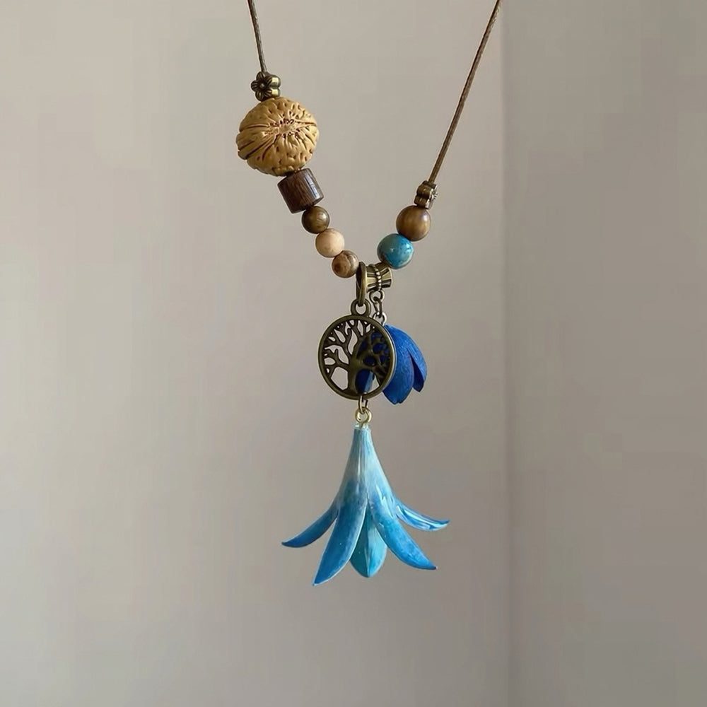 Flower Resin Pendant Necklace - DippedShop Wholesale - #3043