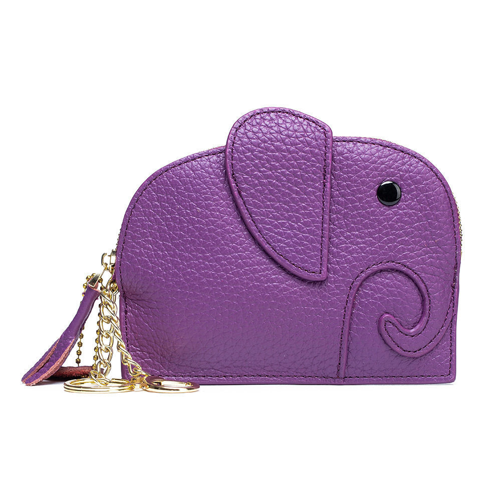 Cute Elephant Leather Mini Coin Purse 6W10BWB303