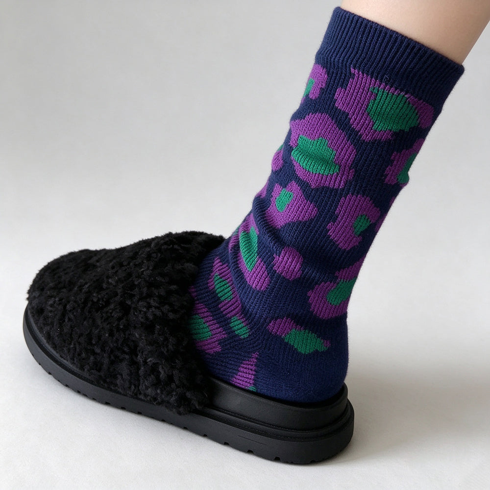 Houndstooth Striped Crew Socks - DippedShop Wholesale - #8947