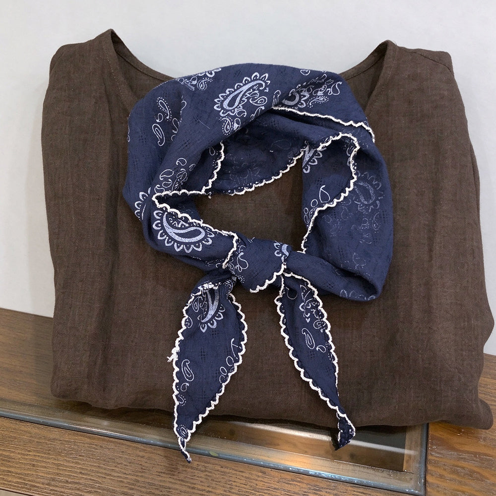 Retro Color Block Paisley Print Triangle Scarf 6W6NSC224