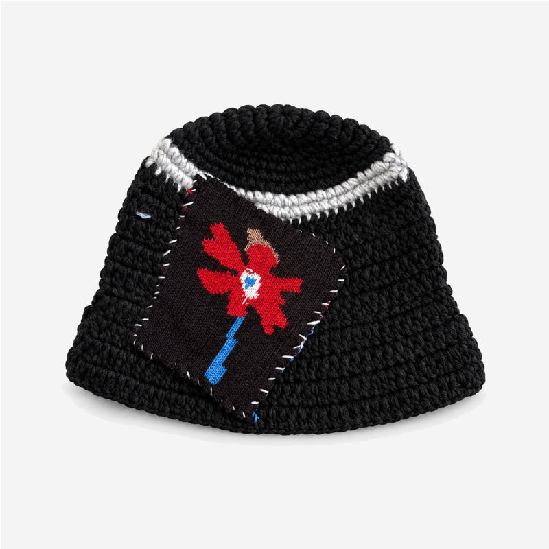 Color Block Splice Floral Jacquard Bucket Hat 6W6HAT634