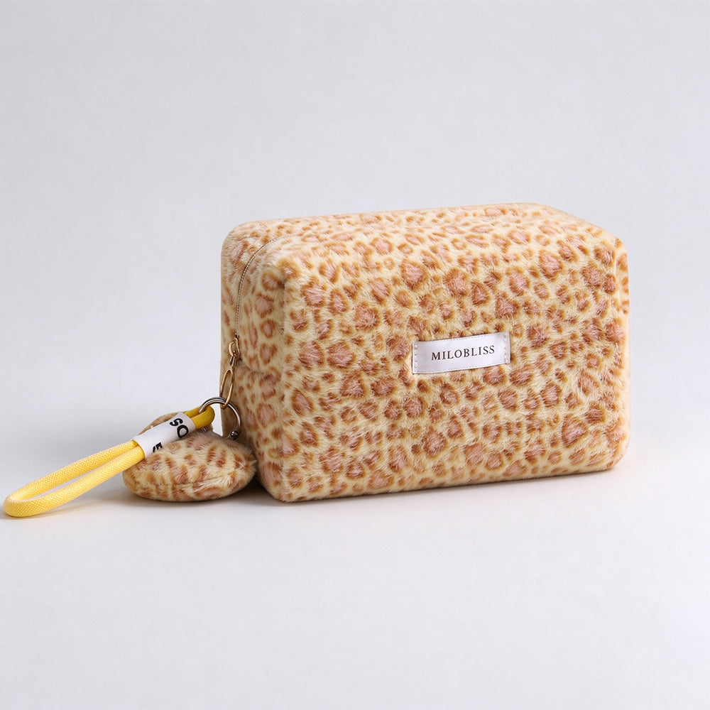 Vintage Leopard Pattern Plush Cosmetic Bag 6C5CO269