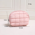 Minimalist Solid Color Quilt Shell Cosmetic Bag 6C5CO271