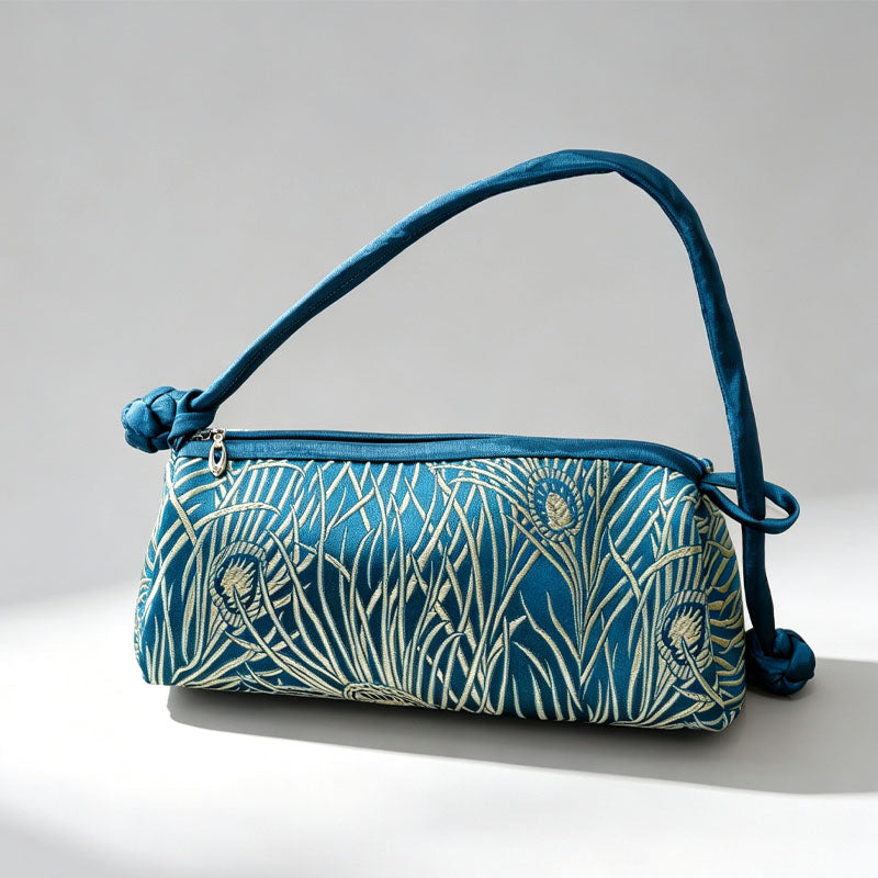 Elegant Floral Jacquard Color Block Handbag 6S10BBG1556
