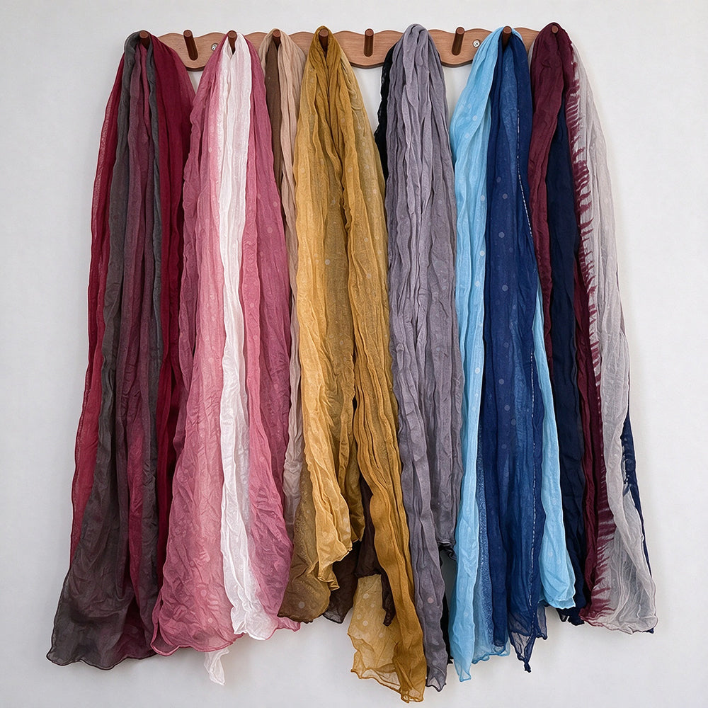 Simple Color Block Soft Versatile Long Scarf 6W6NSC227