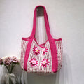 Casual Hand-Crochet Hollow Flower Tote Bag 6W10BBG1776
