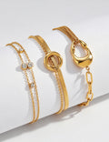 Trendy Cubic Zirconia Double-Layer Chain Bracelet 6W6JBR512