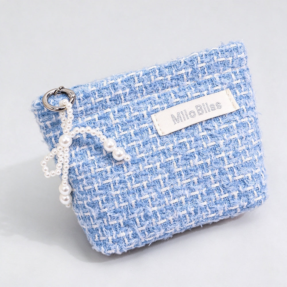 Tweed Cosmetic Bag - DippedShop Wholesale - #6931