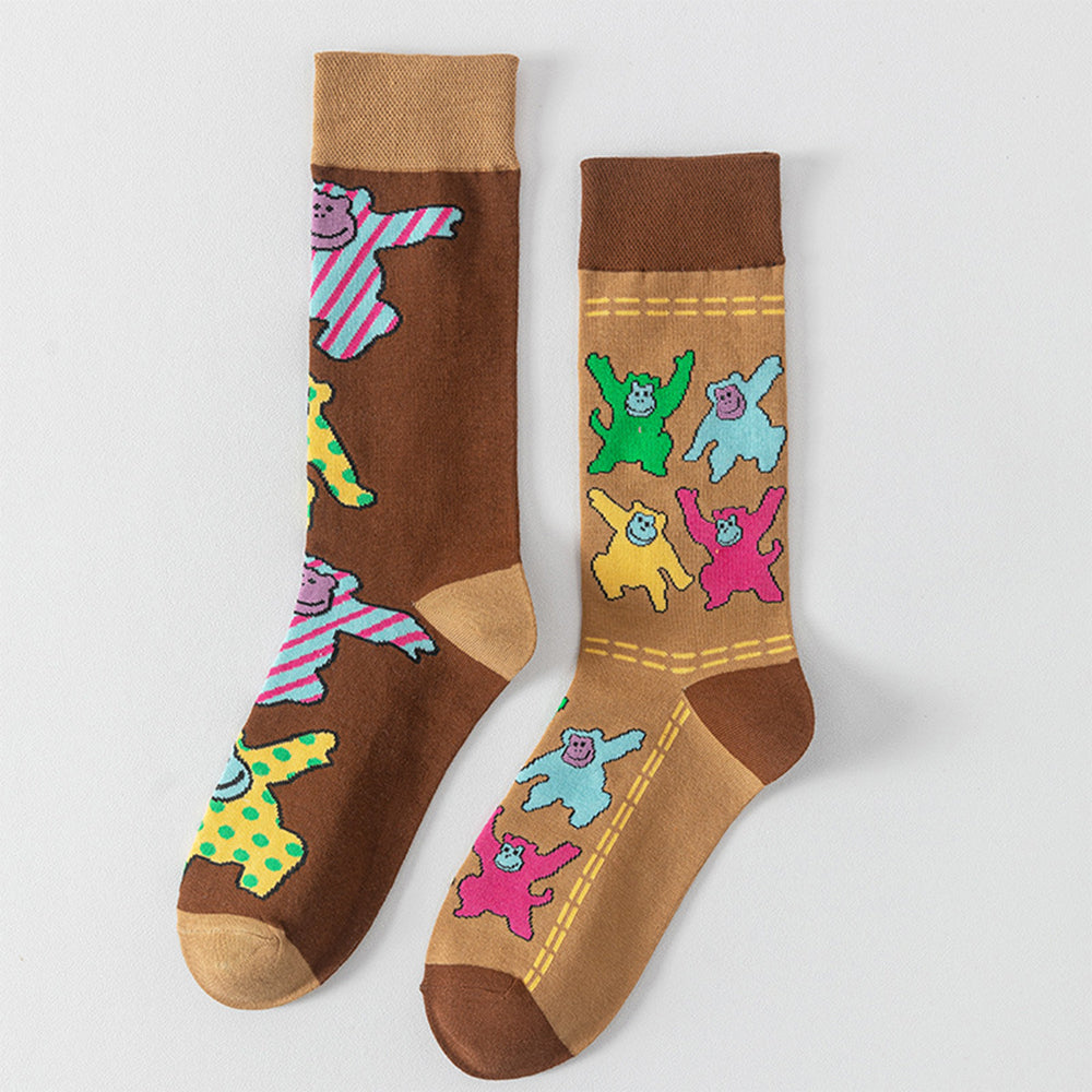 Asymmetrical Cartoon Crew Socks - DippedShop Wholesale - #8035