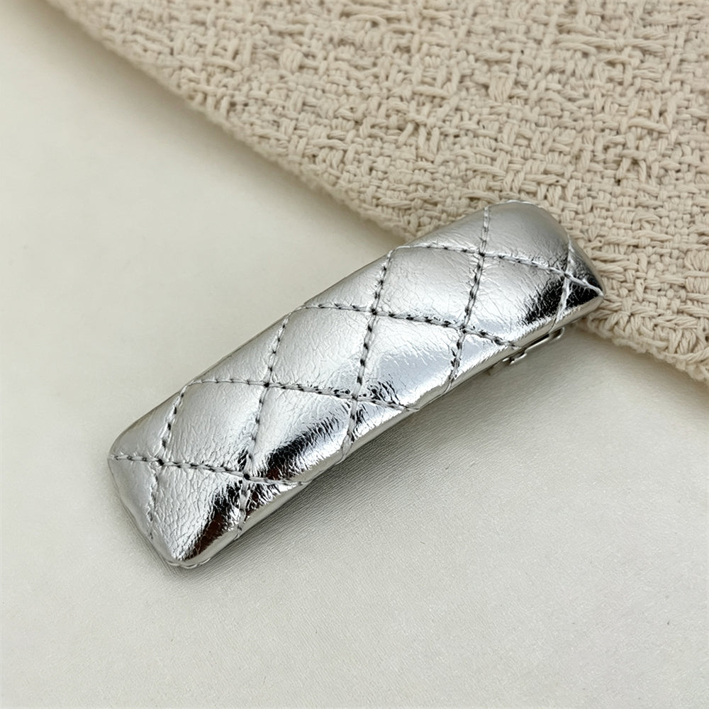 Minimalist PU Leather No-Crease Snap Hair Clip 6W6HCP1621