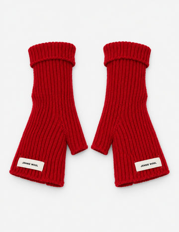 Simple Solid Color Fingerless Thicken Gloves 6W6GLO89