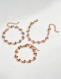 Cute Cherry Rhinestone Gold Plated Chain Bracelet 6W6JBR516