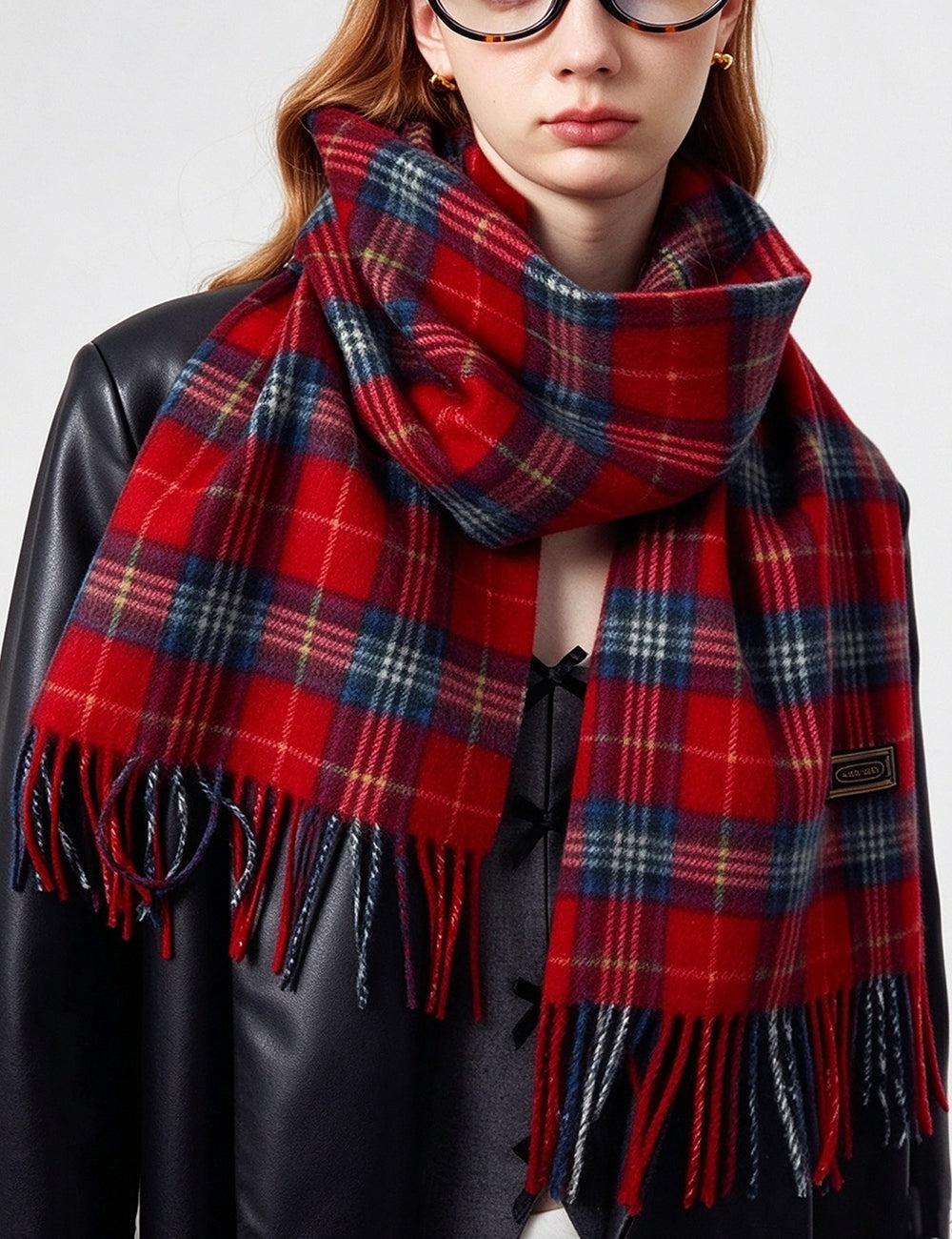 Vintage Plaid Fringe Scarf - DippedShop Wholesale - #9507