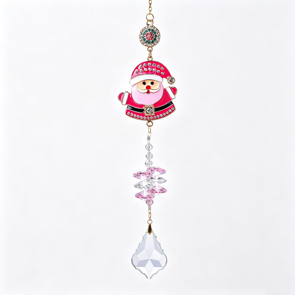 Sparkling Santa Christmas Tree Crystal Hanging Ornament 6H7HLS192