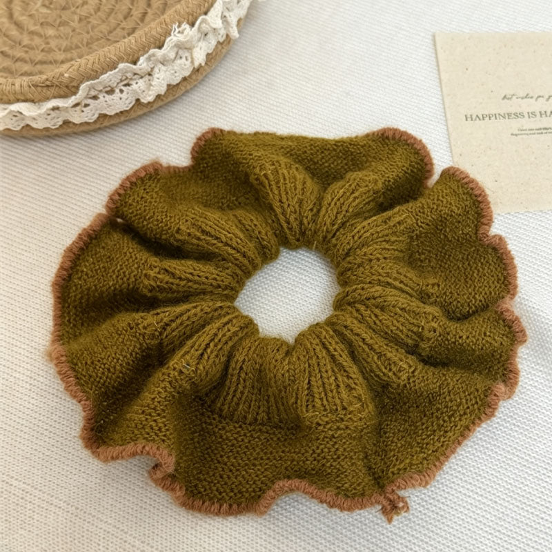 Chic Color Block Handmade Knit Scrunchies 6W6HSR382