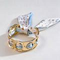Chunky Gold Hammered Hollow Cuff Scarf Bracelet 6W6JBR746