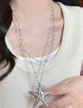 Minimalist Double Layer Starfish Necklace - DippedShop Wholesale - #5715