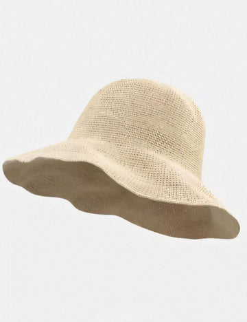 Casual Wide Brim Handwoven Straw Bucket Hat DP25E415