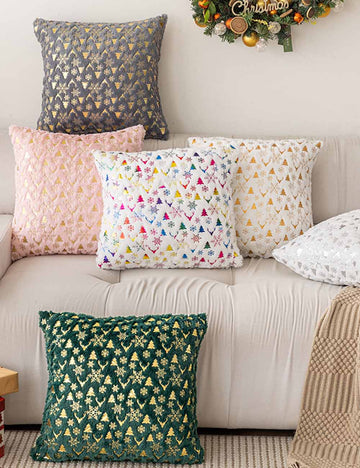 Soft Plush Christmas Snowflake Square Pillow Covers DP25H466