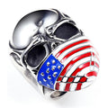 Retro Human Skeleton Style USA Flag Ring 8ZA6JRG209T