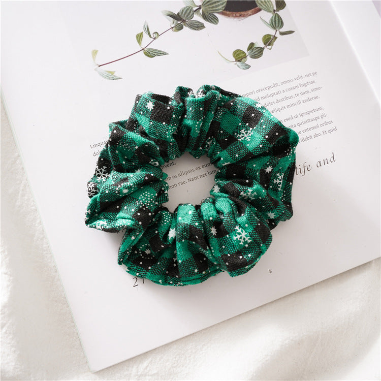 Simple Christmas Plaid Elastic Hair Scrunchie 6W6HSR442