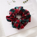Simple Christmas Plaid Elastic Hair Scrunchie 6W6HSR442