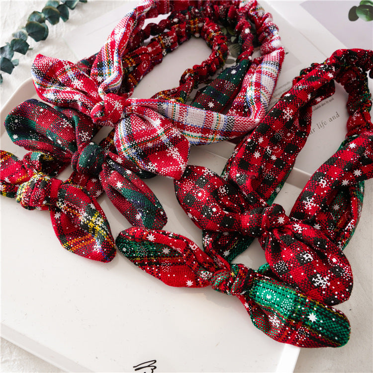 Cute Christmas Bunny Ears Elastic Knotted Headband 6W6HBD360