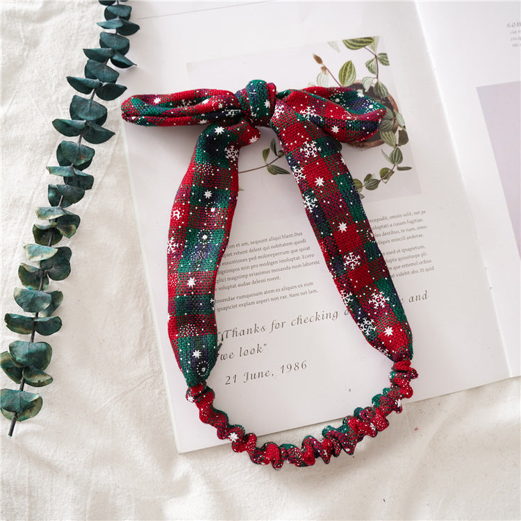 Cute Christmas Bunny Ears Elastic Knotted Headband 6W6HBD360