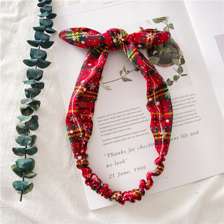 Cute Christmas Bunny Ears Elastic Knotted Headband 6W6HBD360