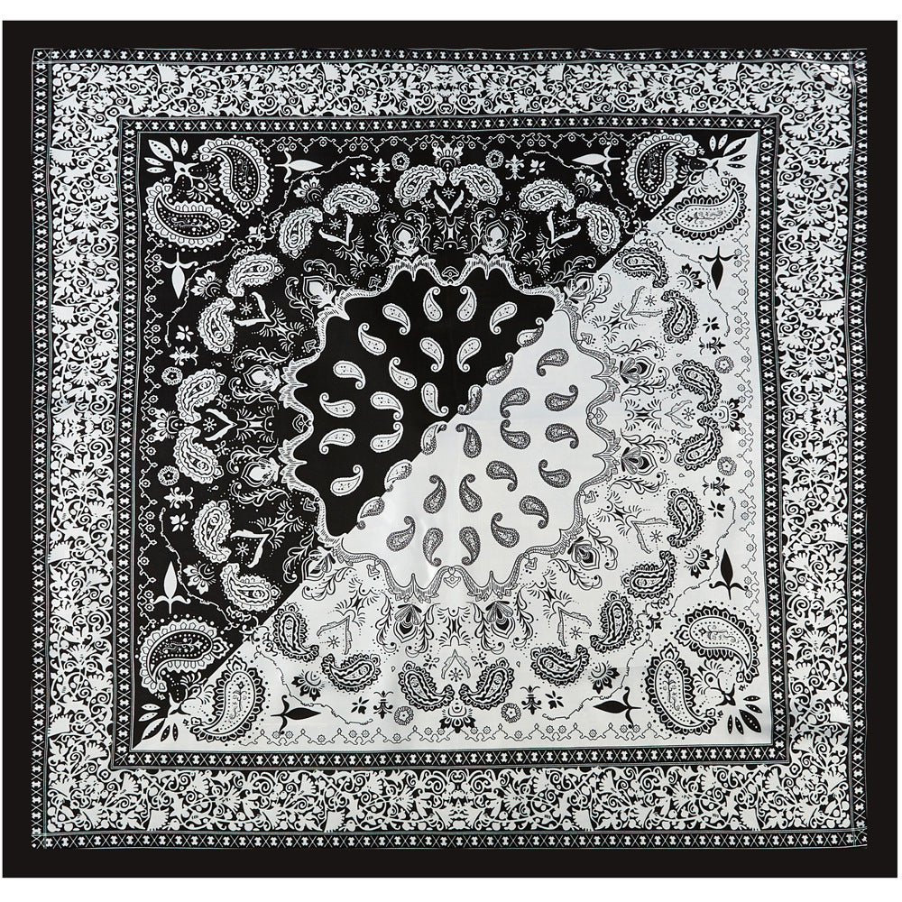 Vintage Colorblock Paisley Square Satin Scarf DP25E601