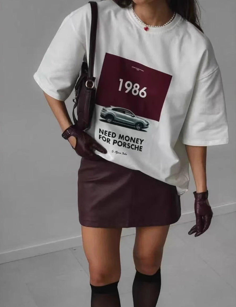 White Printed Loosed Short Sleeves Top DP25B440