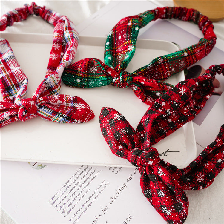 Cute Christmas Bunny Ears Elastic Knotted Headband 6W6HBD360
