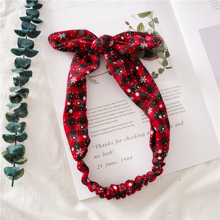 Cute Christmas Bunny Ears Elastic Knotted Headband 6W6HBD360