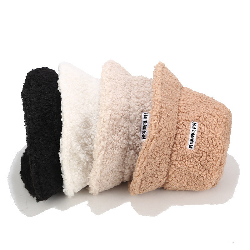 Winter Letter Embroidered Soft Fleece Bucket Hat DP25F652