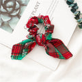 Christmas Plaid Bunny Ear Bow Hair Scrunchie 6W6HSR440