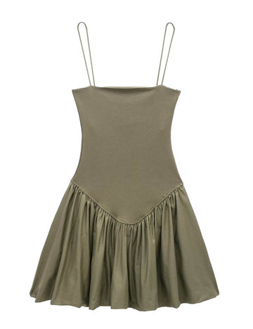 Solid Color Sleeveless Spaghetti Strap Dress DP25C986