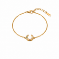 Elegant Gold Plated Heart Rhinestones Bracelets 6W6JBR625