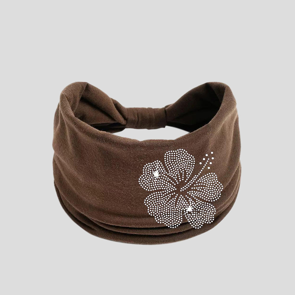 Rhinestone Floral Wide Headband - DippedShop Wholesale - #4339