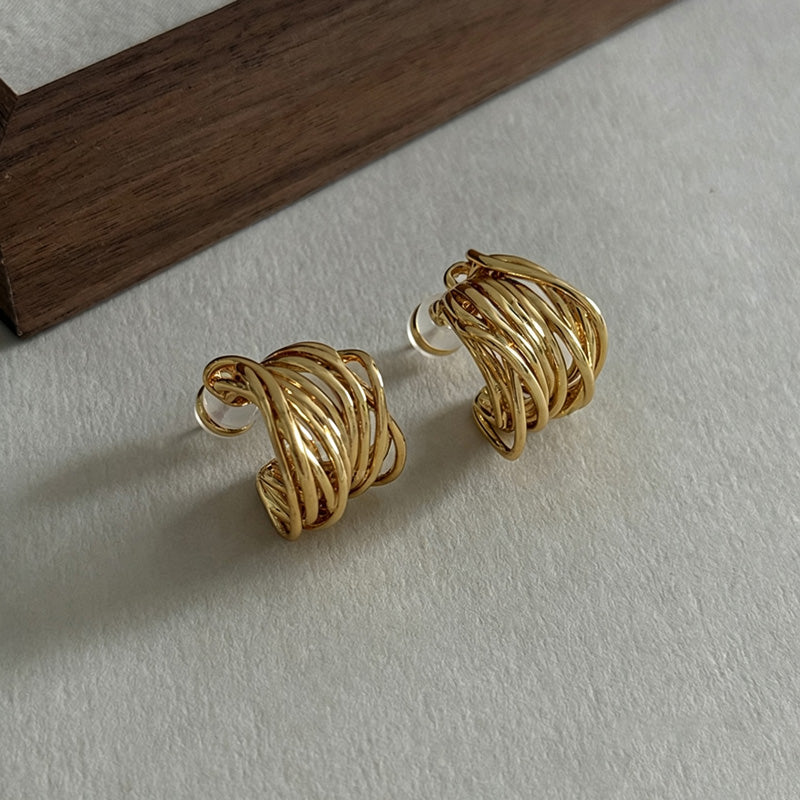 C-shape Stud Earrings - DippedShop Wholesale - #2451