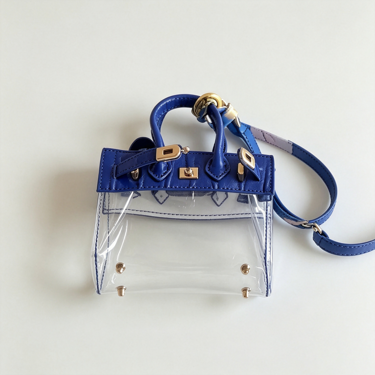 Cute Mini Clear Kelly Keychain Bag Charm 6W10BBG2115