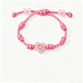 Personalized Heart Pendant Adjustable Rope Bracelet 6W6JBR532