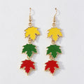 Maple Leaf Pearl Drop Earrings - DippedShop Wholesale - #9331