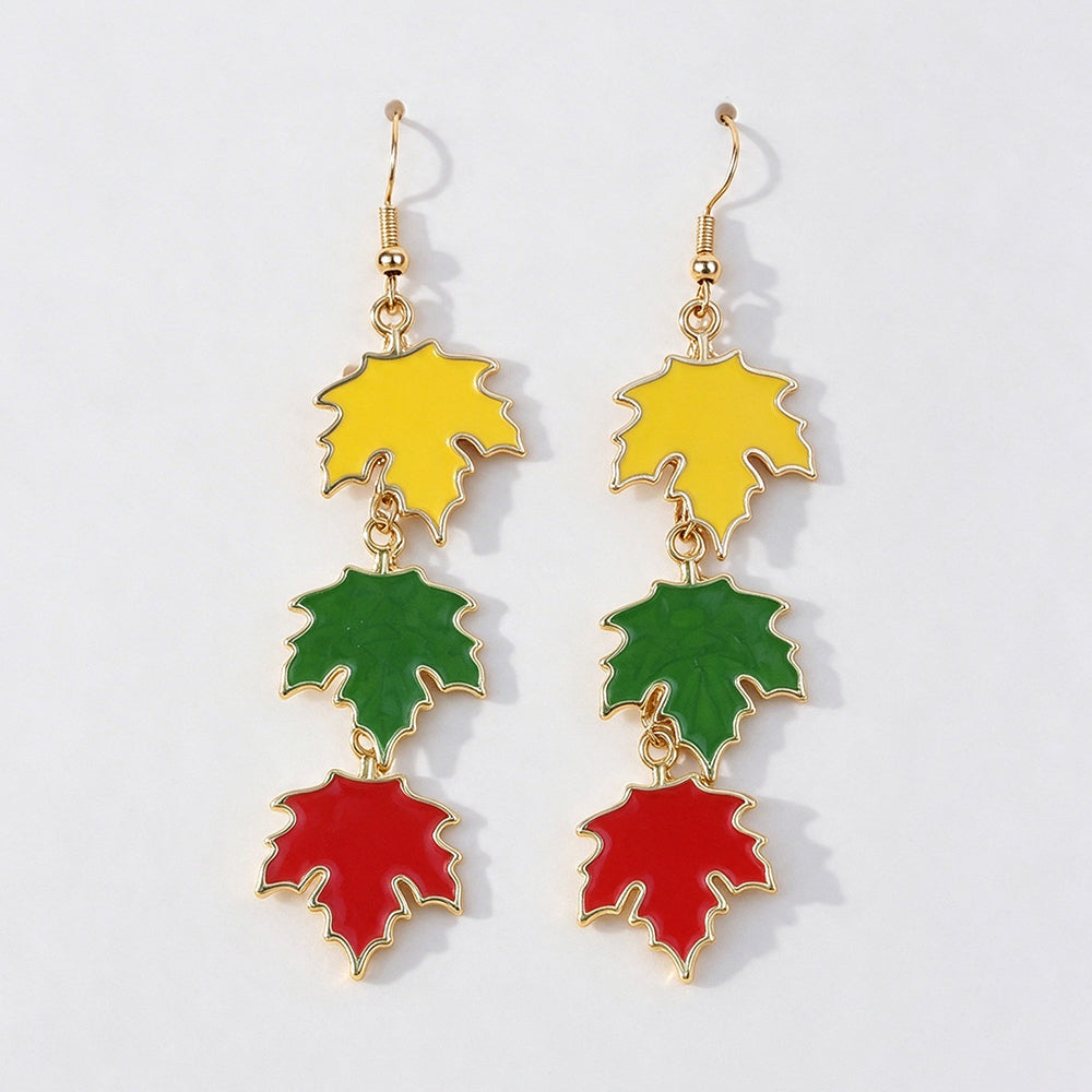 Maple Leaf Pearl Drop Earrings - DippedShop Wholesale - #9331