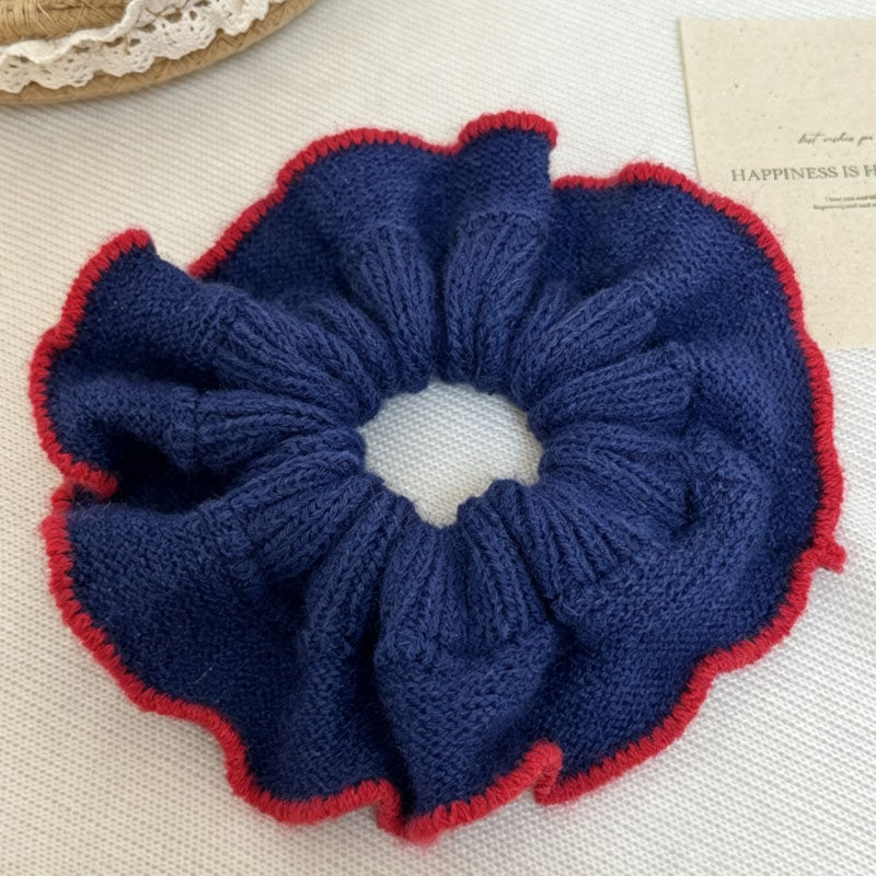 Chic Color Block Handmade Knit Scrunchies 6W6HSR382