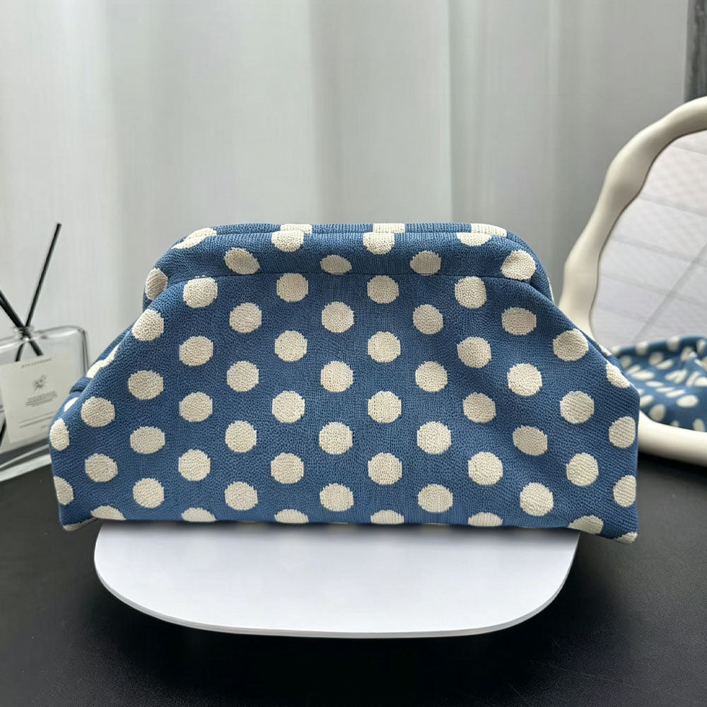 Stylish Woven Polka Dot Cloud Clutch Handbag 6W10BBG1869