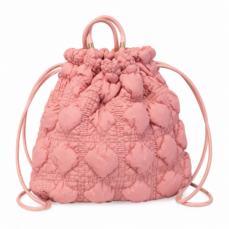 Simple Plaid Ruched Drawstring Bucket Crossbody Bag 6W10BBG1809
