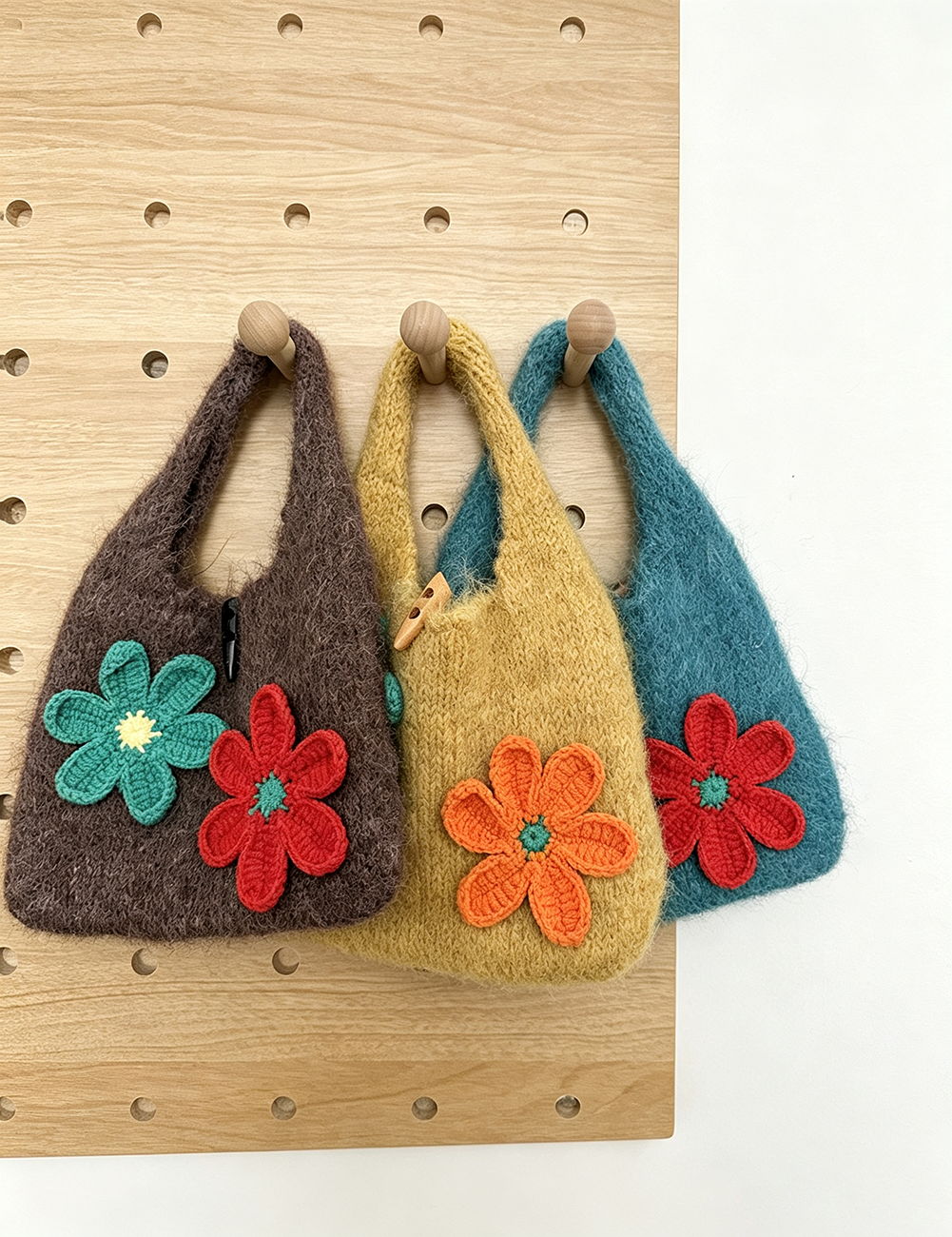 Cute 3D Floral Knitted Mini Tote Handbag 6W10BBG2107