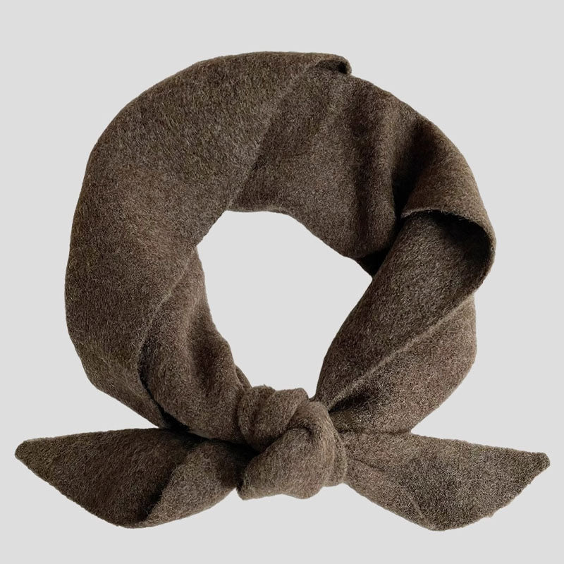 Solid Color Wool Knit Triangle Scarf 6W6NSW277
